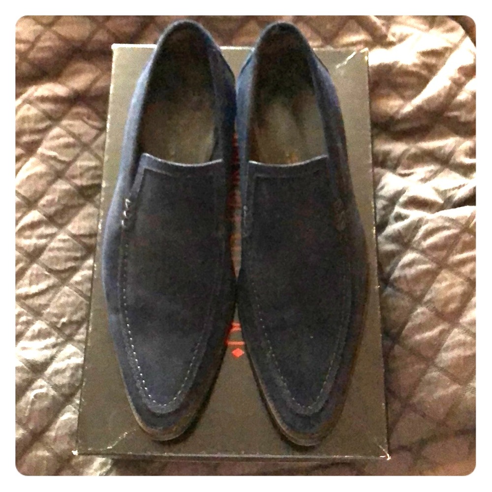 Donald J Pliner men’s suede Navy Blue Dress shoes